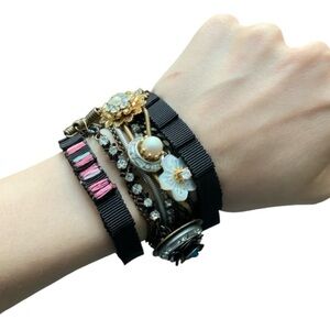 Y2K 2000’S JUICY COUTURE Statement Mixed Chain Stacked Bracelet Women’s Jewelry